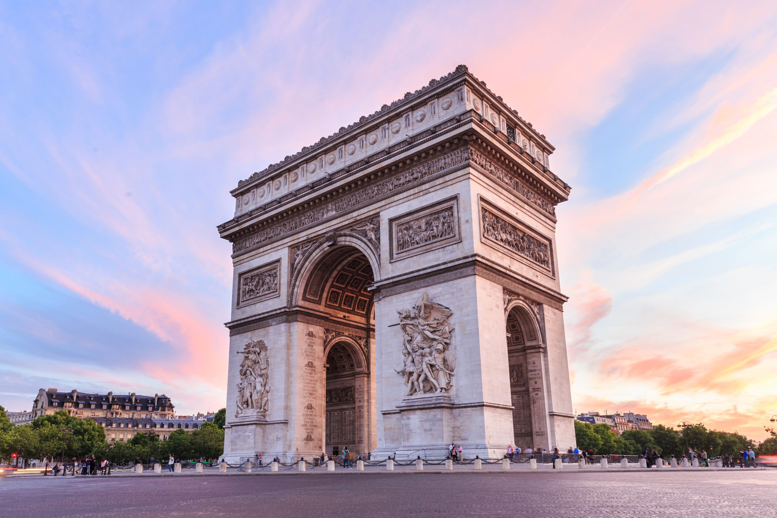 Champs-Elysees at sunset in Paris Arc de Triomphe Things to do in Paris
